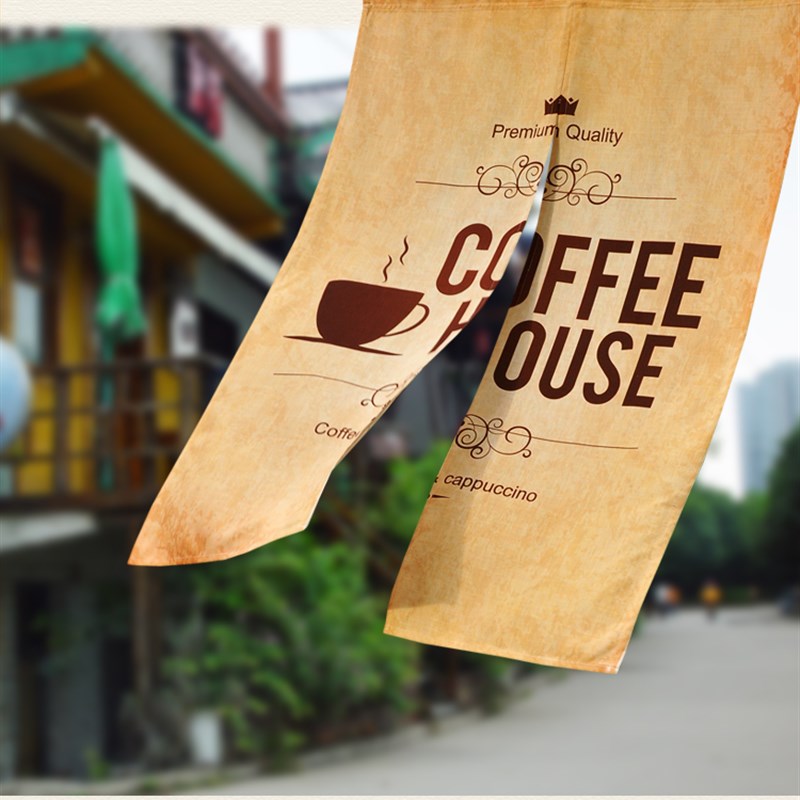 奶茶店咖啡西餐厅快餐店厨房门帘商用装饰布艺短帘日式半帘定制