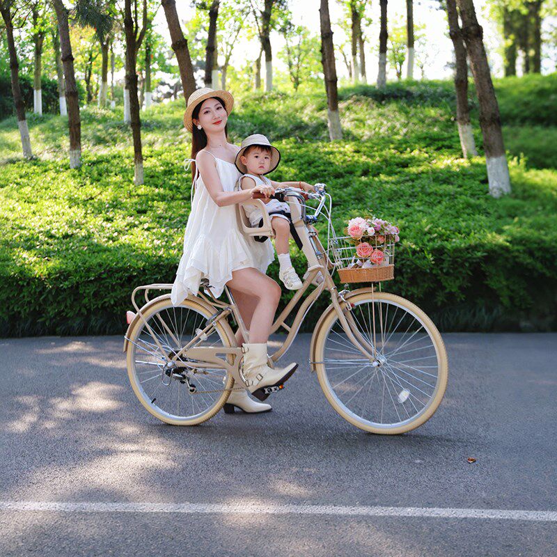 亲子自行车母子车带小孩带娃遛娃成人儿童座椅可载母婴一体溜娃