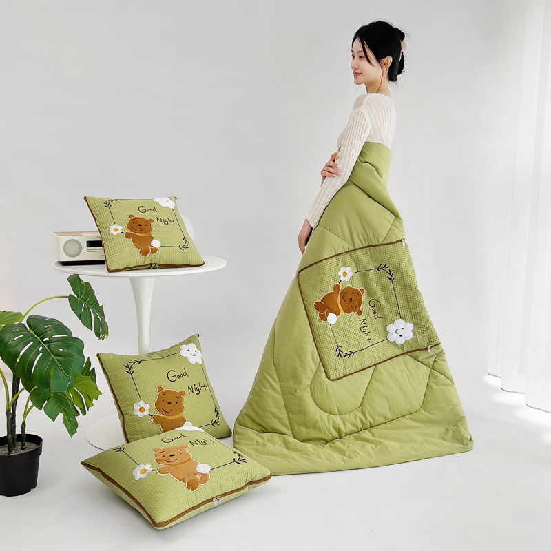 抱枕被子两用全棉办公室午休午睡毯子二合一车载汽车用靠枕空调被