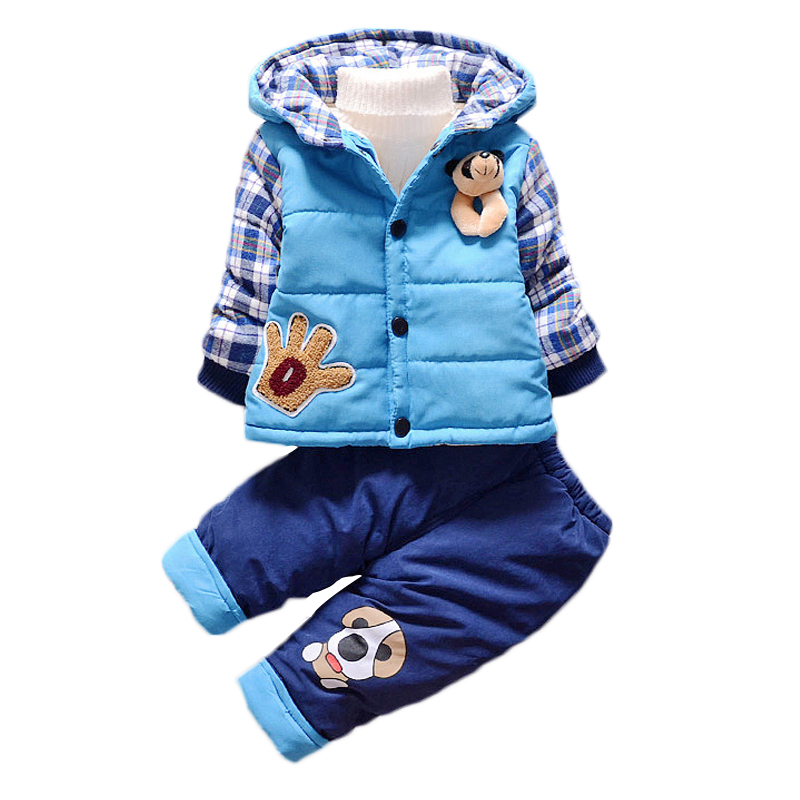 冬装男童套装1-2-3-4岁男宝宝加绒加厚两件套婴幼儿童保暖服
