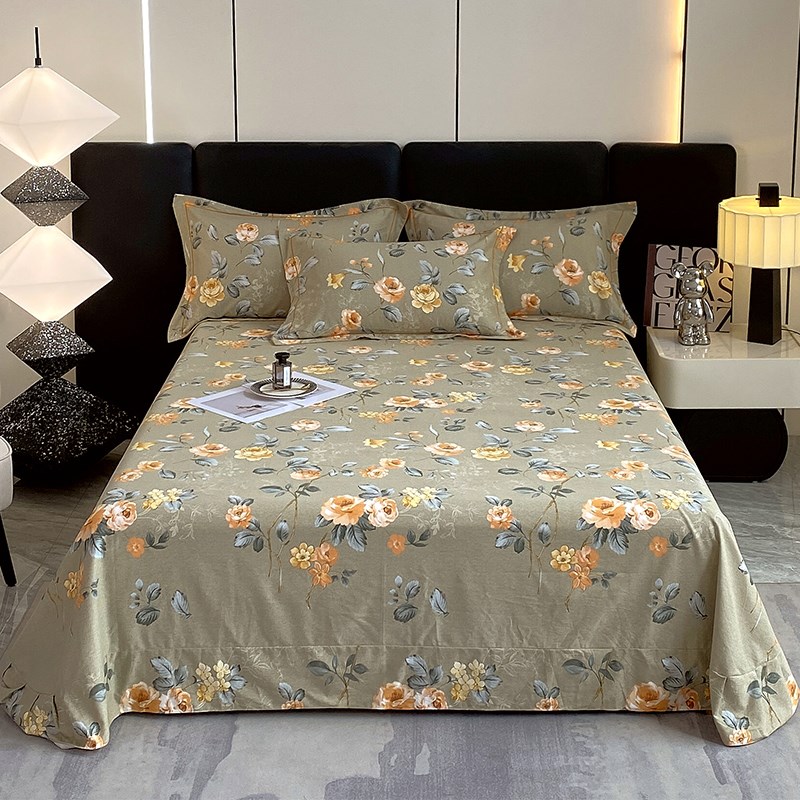 加厚纯棉床单单件全棉磨毛被单2024新款秋冬冬季垫单褥单子三件套