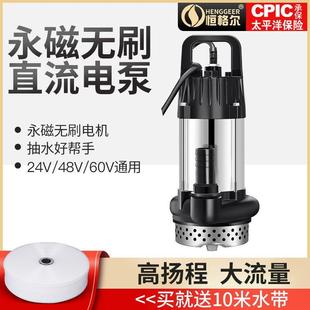 12V24V48V60V直流潜水泵高扬程家用电瓶车抽水泵农用抽水机
