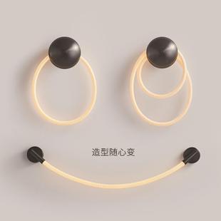 2023新款卧室床头线条灯不锈钢室内led客厅楼梯壁灯过道灯具护眼