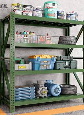 仓库加厚军绿色物资重型货架房架地下储藏室轻中型营房置物架