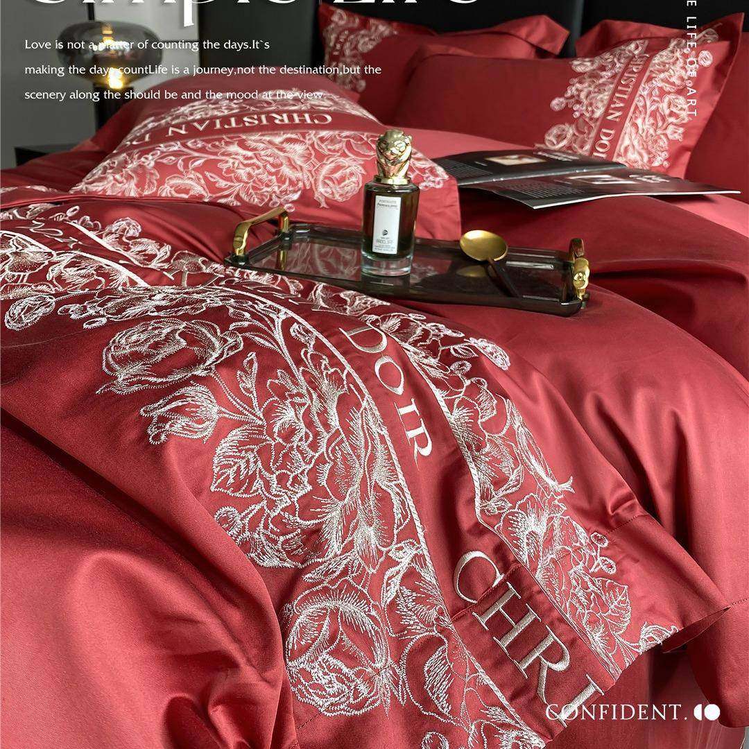 婚庆大红刺绣寝具床上用品结婚纯棉长绒棉四件套家纺轻奢喜被,纺织面料/辅料/配套,纺织机械配件,淘宝优惠券,粉丝福利购,淘宝优惠卷