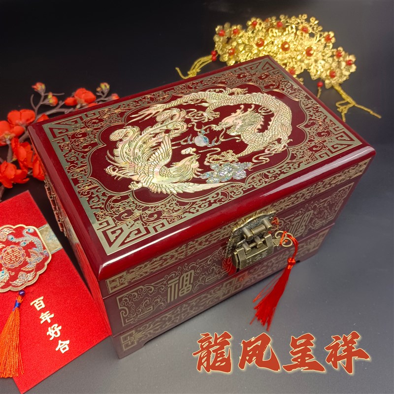 非物质文化遗产 如锦平遥推光漆器 螺钿 婚庆礼品 陪嫁首饰盒礼盒