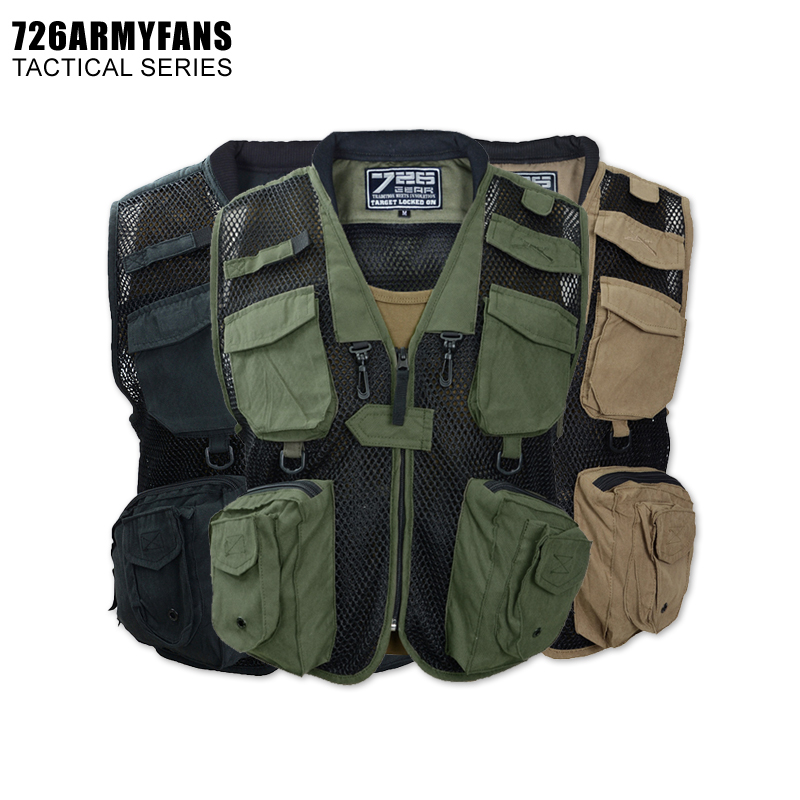 726夏季多口袋马甲男宽松透气户外休闲摄影记者工装机能风坎肩热