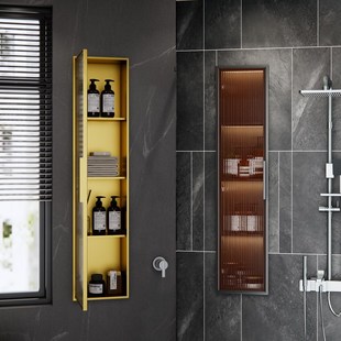 304不锈钢壁龛柜遮挡门玻璃储物壁龛嵌入式成品卫生间浴室置物架