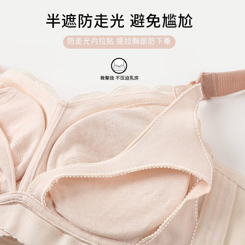 大码哺乳内衣女大胸胖mm聚拢防下垂薄款大罩杯孕妇产后喂奶前开扣
