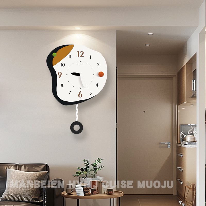 高级感奶油风钟表时钟挂墙家用客厅挂钟艺术现代简约2025新款挂表