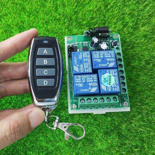 12V -24V4路 车灯喇叭 车尾板大货车灯具电动门开关+J027-4遥控