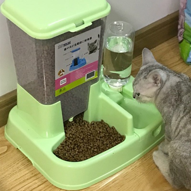 猫咪用品猫碗双碗自动饮水狗碗自动喂食器宠物用品猫盆食盆猫食盆