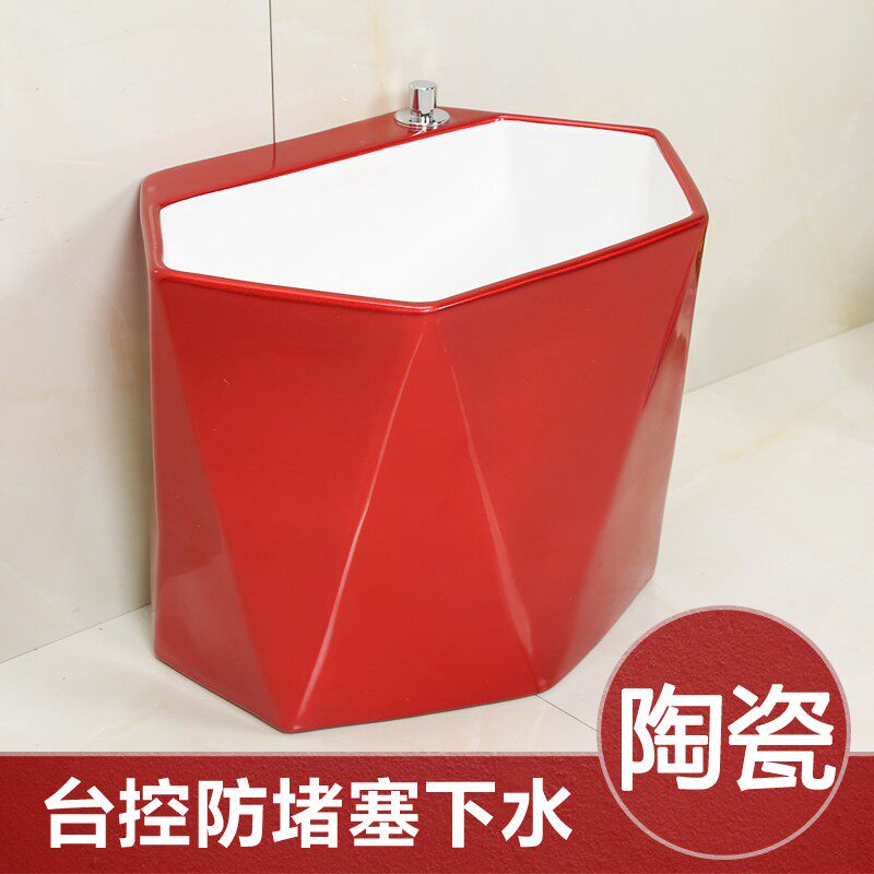 彩色菱形拖布池陶瓷卫生间拖把池阳台拖把盆洗拖布盆大号墩布池盆