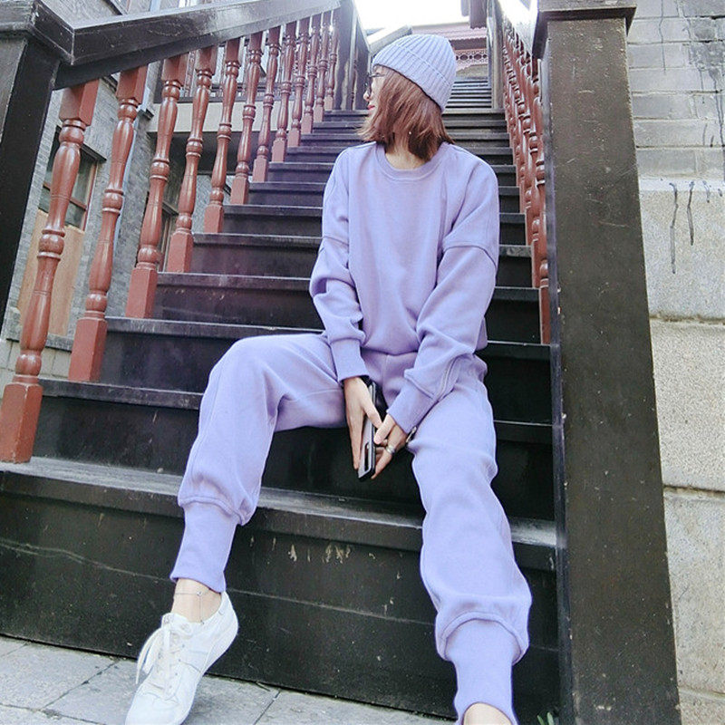 休闲时尚套装女炸街时髦秋冬季新款洋气减龄潮韩版宽松网红两件套