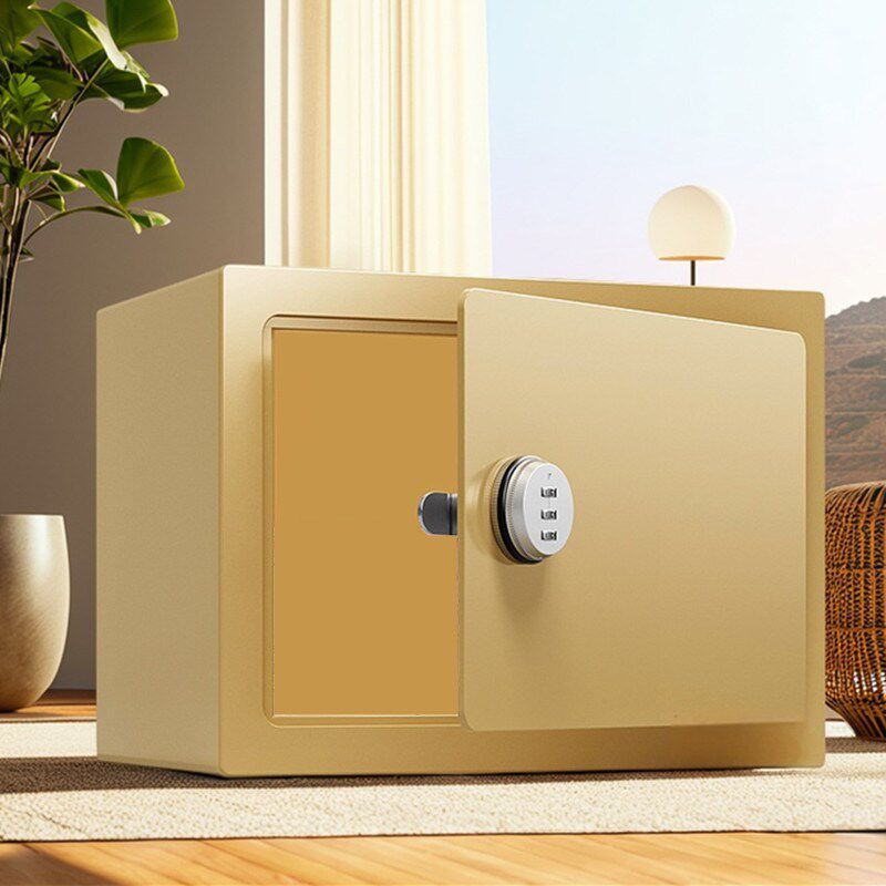 2025新款加密带锁铁皮储物柜密码桌面收纳盒办公杂物整理存钱箱子