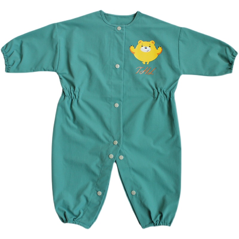 宝宝连体罩衣小孩全身防水防脏爬爬服男外穿婴儿爬行服儿童一体式