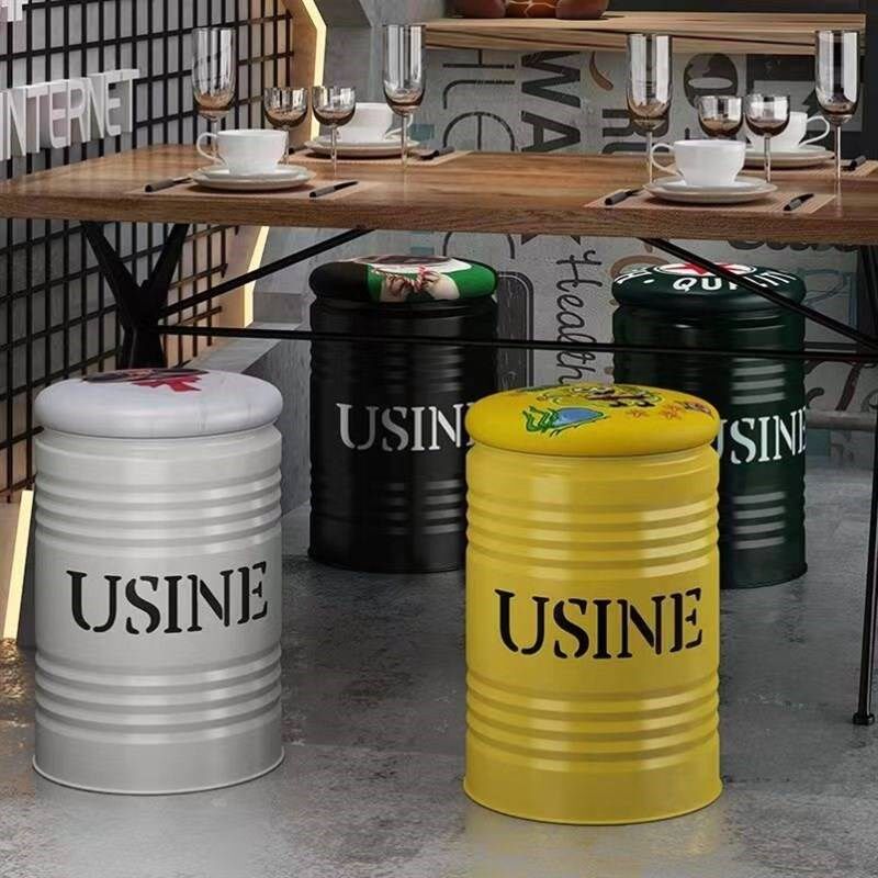 工业风铁桶凳子油漆桶凳网红储物耐用玩具收纳桶凳时尚金属圆椅子
