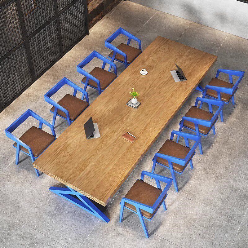 工业风酒吧桌椅组合奶茶店咖啡厅实木餐桌椅烧烤店餐厅长桌火锅店