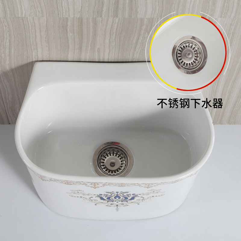 家用拖把池彩色阳台小墩布池卫生间拖布池欧式彩金排水拖把池