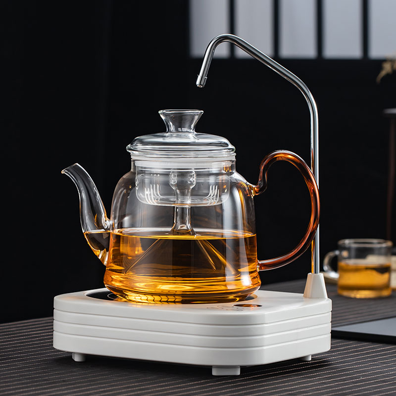 电陶炉煮茶器玻璃蒸茶壶r套装小型蒸汽蒸茶器全自动家用烧茶炉煮