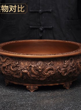 紫铜九龙聚宝盆摆件招财聚宝盆家居客厅玄关酒柜装饰品开业送礼品