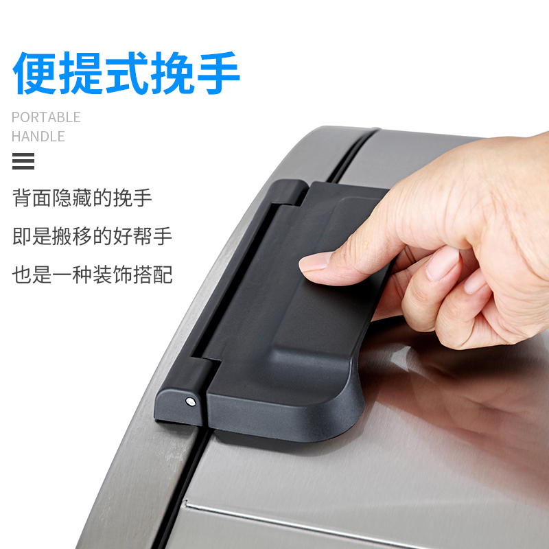 不锈钢连体分类垃圾桶脚踏环保室内办公室厨房干湿分离100L特大号
