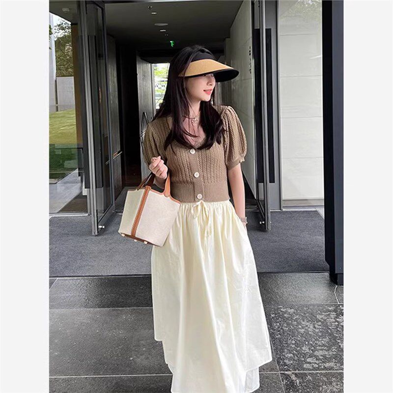 菜篮子帆布水桶包包女2025新款早春大容量拼色手提今年流行编织包