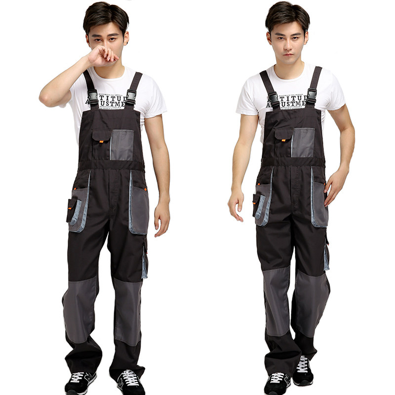 韩版工作服背带裤连体服秋冬新款工作服套装工人汽修劳保服定制