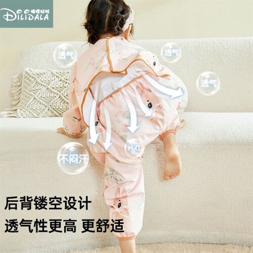 宝宝罩衣爬行服婴儿一体护衣儿童连体全身防水防脏爬爬服哈服春秋