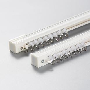 铝合金窗帘轨道罗马窗帘杆双轨单轨道滑轮滑轨导轨静音滑道顶侧装