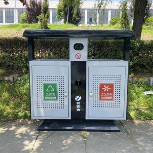 户外果皮箱不锈钢三四分类垃圾桶大号垃圾箱室外小区物业果壳箱