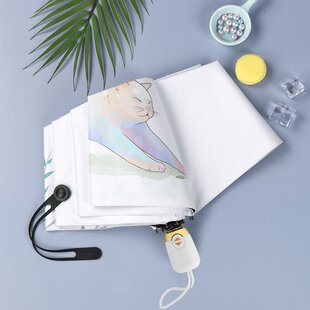 新款可爱晴雨迷你伞全自动雨伞晴雨两用女可爱小巧便携五折遮阳伞