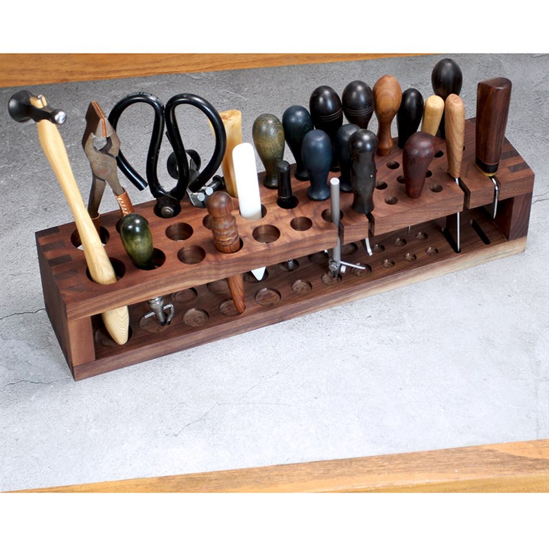 皮匠老王 胡桃木工具架手y工工具收纳架手工皮具实木工具台