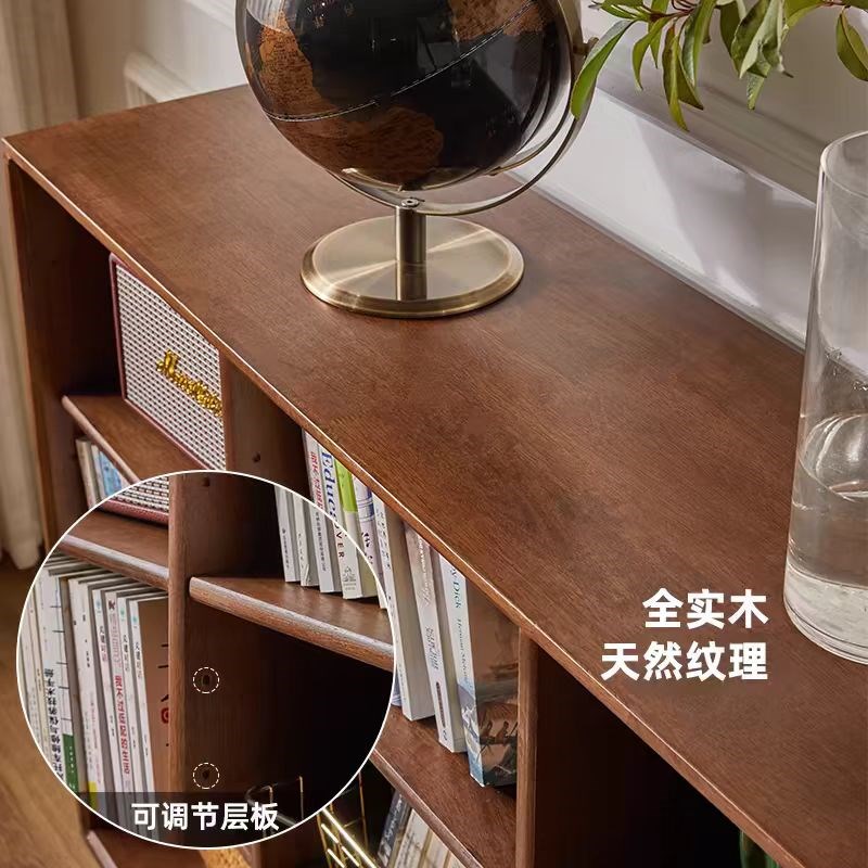 实木书柜储物柜一体家用客厅靠墙展示柜置物架带玻璃门整墙落地柜