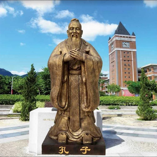 玻璃钢孔子雕f塑定制铸铜人物雕像订做老子像校园文化大型头像摆