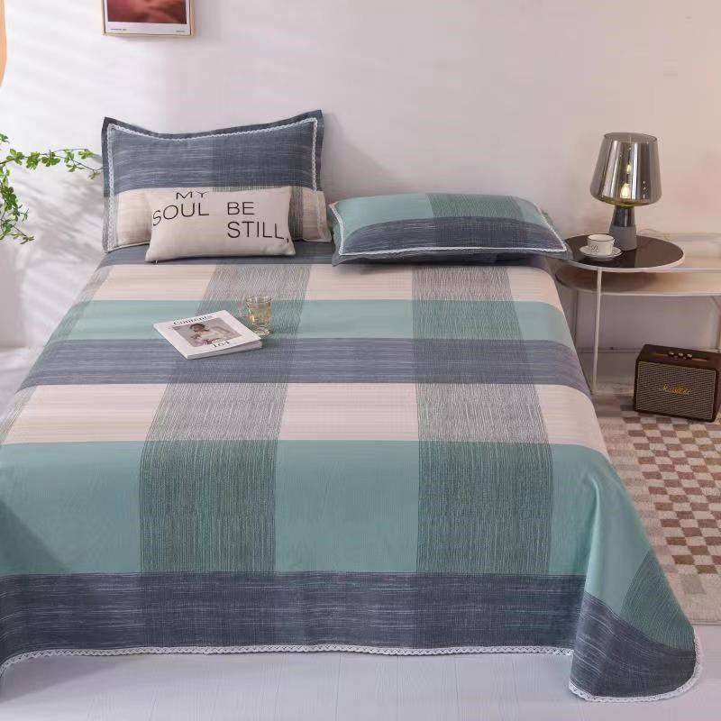 中式花边床单款纯棉老粗布凉席三件套全棉水洗亚麻软凉席子可折叠,床上用品,床单,淘宝优惠券,粉丝福利购,淘宝优惠卷