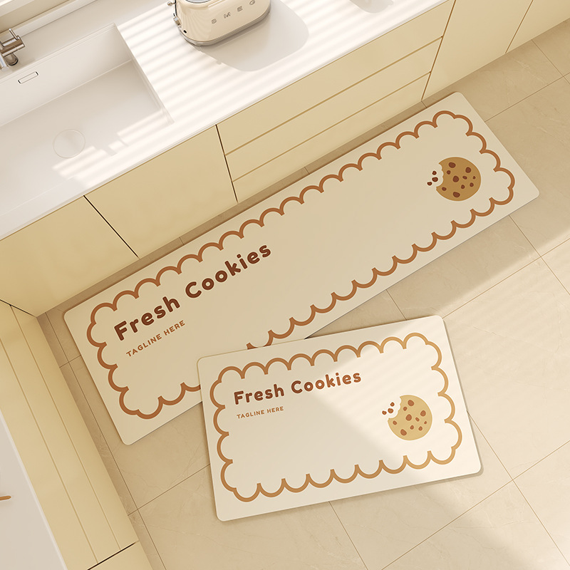 厨房地垫防滑防油可擦免洗皮革地垫防水吸水凉垫卡通地毯l形脚垫