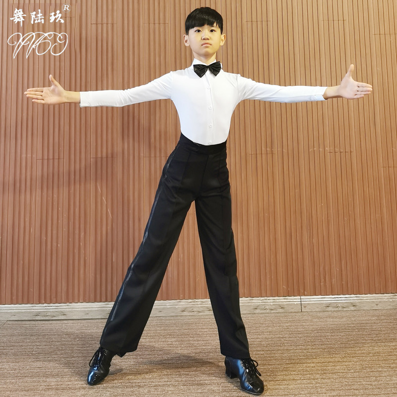 舞69拉丁舞表演服男孩规定服男生少儿拉丁比赛服男童舞蹈标服