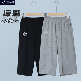 胖男童夏季七分裤夏季薄款2024新款青少年男孩夏天休闲直筒运动裤
