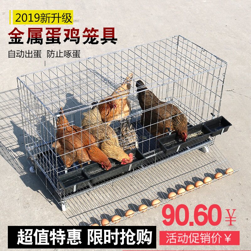 鸡笼子养殖笼铁丝笼加粗养鸡笼子鸡舍家用特大号折叠自动滚蛋鸡笼