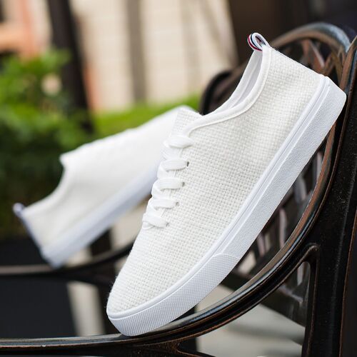 男鞋2024新款夏季透气亚麻帆布鞋男士春秋韩版百搭运动休闲平板鞋