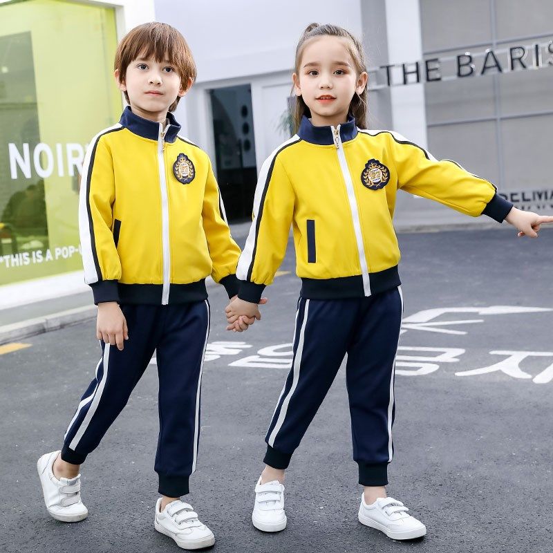 2024新款幼儿园园服春秋装套装夏季小学生校服运动会儿童班服黄色