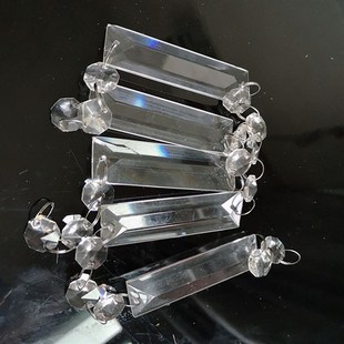 三角条长条酒店工程水晶片灯配件吊坠 珠帘门帘散珠 水晶灯饰配件