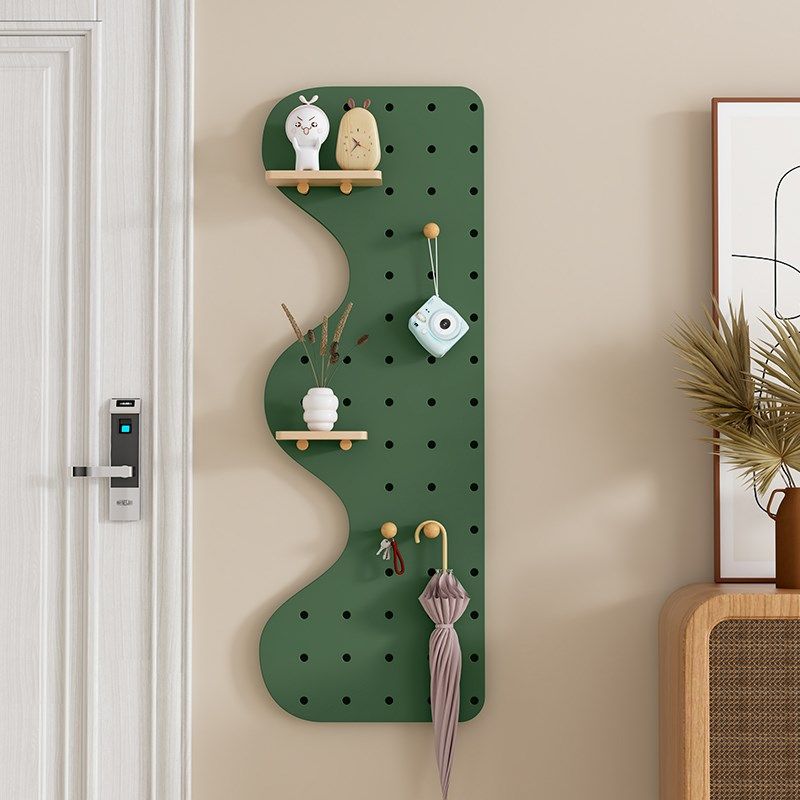 玄关洞洞板定制入户门口挂衣实木木质绿色墙收纳展示置物架,住宅家具,搁板/置物架/家用陈列架,淘宝优惠券,粉丝福利购,淘宝优惠卷