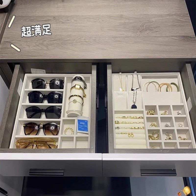 首饰盒定制高档精致抽屉内衬内胆实木收纳盒绒布珠宝展示盒展示柜