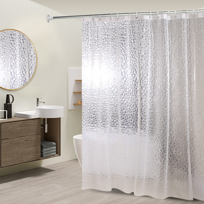 浴室浴帘免打孔套装透明帘卫生间挂帘厨房防油烟隔断门帘遮挡帘子,家庭/个人清洁工具,浴帘,淘宝优惠券,粉丝福利购,淘宝优惠卷