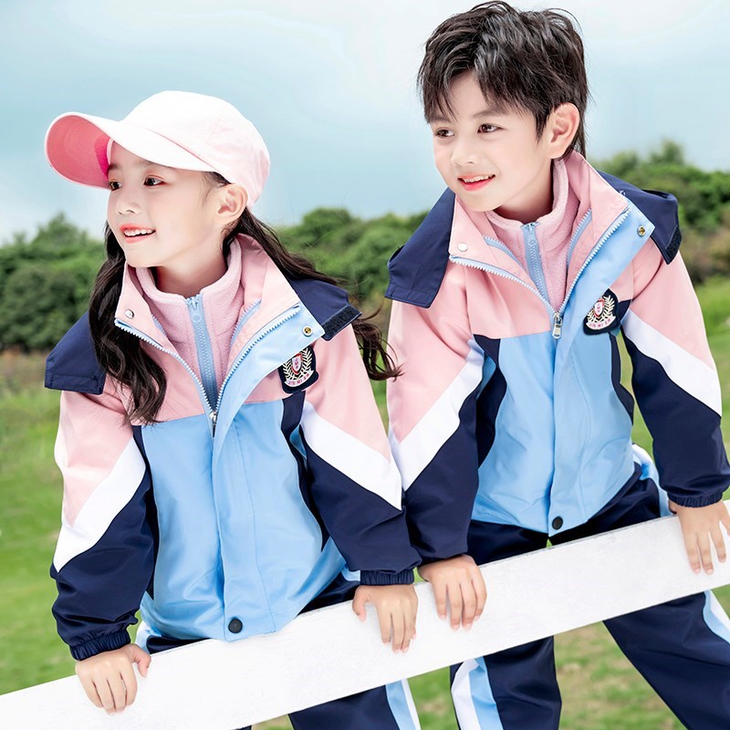 小学生校服春秋装紫色儿童运动会班服三件套英伦风幼儿园园服