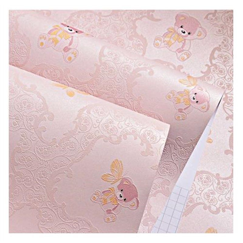 儿童房间自贴墙纸自粘家用加厚无纺布墙贴纸女孩环保卧室卡通壁纸,家装主材,PVC墙纸,淘宝优惠券,粉丝福利购,淘宝优惠卷