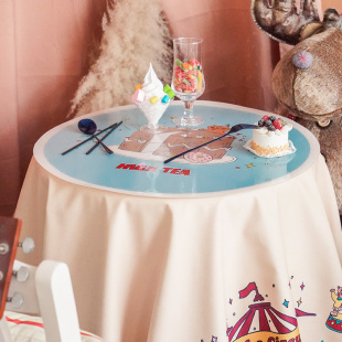 左咸敦道 美式圆桌防水防油PVC软玻璃茶几垫宠物猫咪桌布餐垫定制