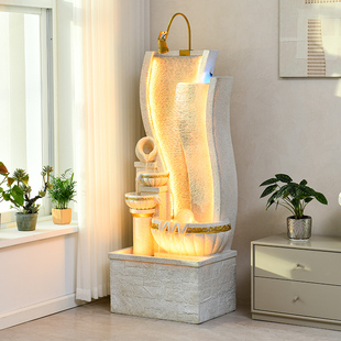 欧式流水b喷泉招财摆件客厅阳台玄关公司会所装饰大型落地室内景